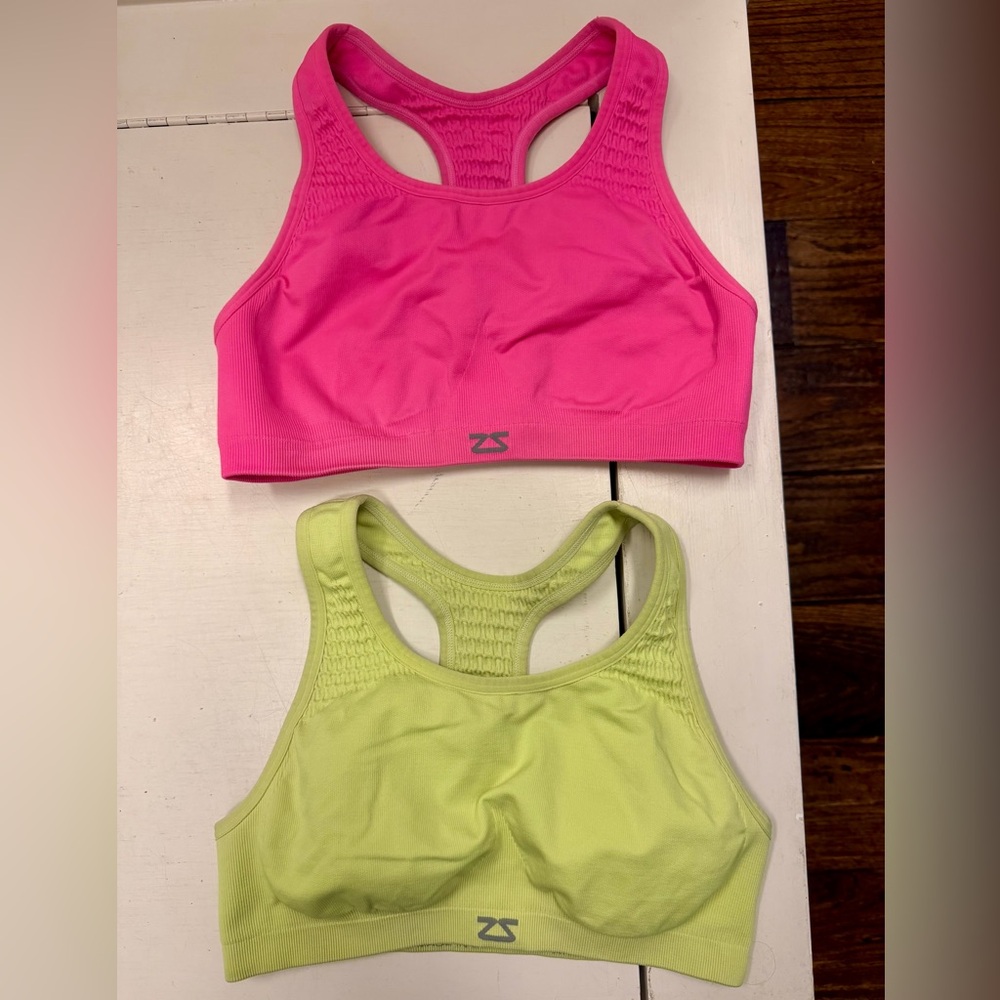Highlighter Pink and Yellow Sports Bras